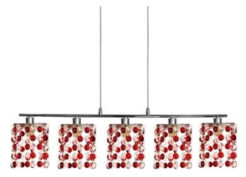 Lampa wisząca Classic 5x40W G9 czerwony