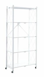 Regał metalowy na kółkach Kingsley biały loftowy do garderoby, sypialni i przedpokoju 158 cm