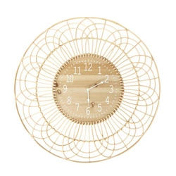 Zegar ścienny boho z drewna Boho Mauu Intesi 70 cm nowoczesny zegar do salonu