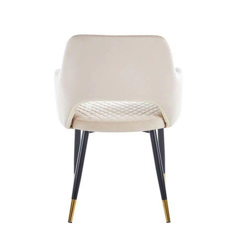 Krzesło tapicerowane Olivia Velvet beżowe do jadalni nowoczesne z podłokietnikami Intesi