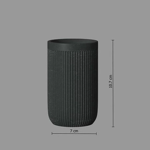 Kubek na szczoteczki do zębów Onyx czarny nowoczesny polistyrenowy do łazienki 5five