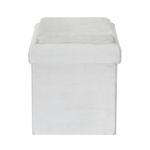 Pufa Legina szara ze schowkiem na zabawki, aksamitna do pokoju dziecięcego, kwadratowa Intesi