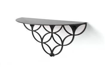 Nowoczesna półka ścienna Holo POLYHEDRA czarna metalowa do salonu na książki