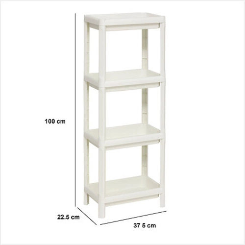 Regał łazienkowy plastikowy Diepe 4-poziomowy biały nowoczesny do łazienki lub kuchni 5five