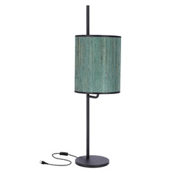 Lampka nocna do sypialni Bendi nowoczesna czarna z zielonym abażurem CANDELLUX LIGHTING 64 cm