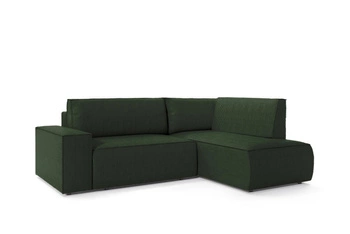 Narożnik z funkcją spania Molde L prawy sztruksowy granatowy z pojemnikiem do salonu