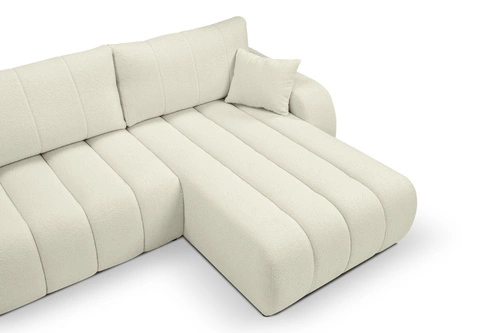 Narożnik Hobro z funkcją spania prawy biały Lambi 1