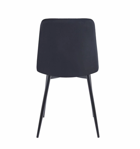 Krzesło do jadalni Caro Velvet czarne tapicerowane welur nowoczesne pikowane Intesi