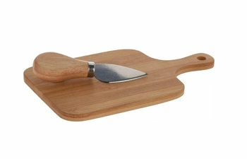 Zestaw do serów Intesi bambusowy z nożem do sera prostokątny z uchwytem 20x11,5 cm
