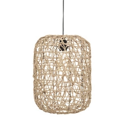 Lampa wisząca papierowa Raahe naturalna regulowana do salonu w stylu boho