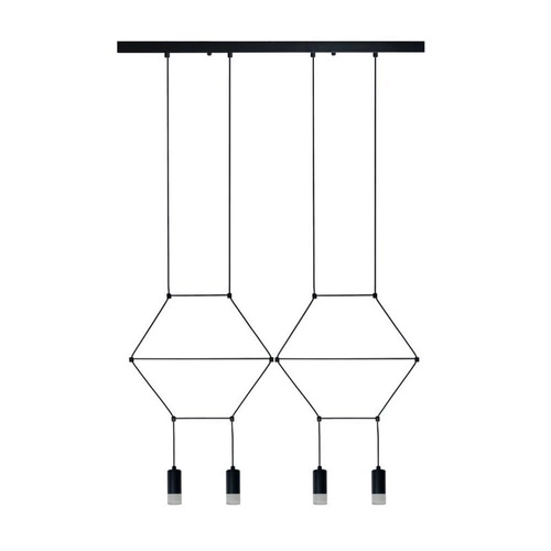 Lampa wisząca LINEA-4 LONG czarna 4-punktowa regulowana do jadalni nad stół
