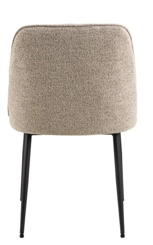Krzesło do jadalni Brooke Actona tapicerowane beżowe pikowane nowoczesne na czarnych nogach