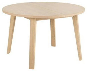 Stół okrągły rozkładany do jadalni A-Line 120-220 cm dąb bielony nowoczesny skandynawski Actona