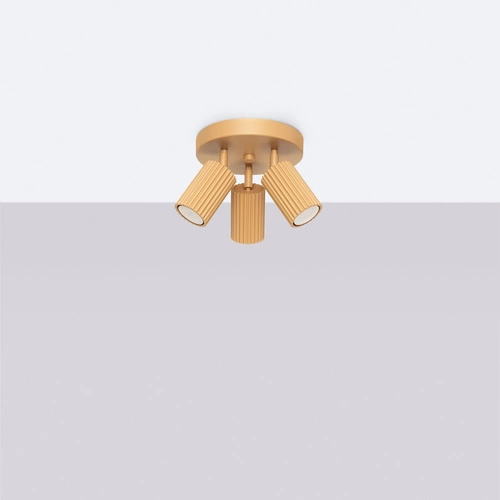 Plafon sufitowy złoty KARBON 3P glamour z ruchomym kloszem do salonu i sypialni