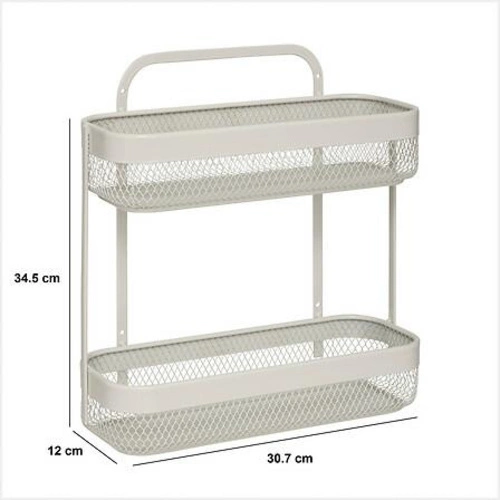 Półka Mayaj 2-poziomowa metalowa beżowa