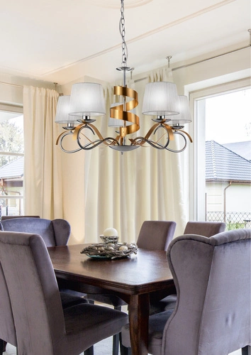 Lampa wisząca Denis 5x40W E14 chrom/złoty