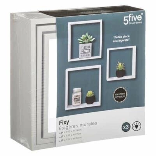 Zestaw 3 półek ściennych Fixy L biały