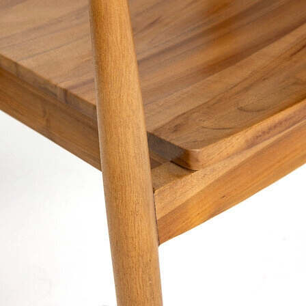 Krzesło drewniane Miyako Atmosphera do jadalni z podłokietnikami naturalne drewno tekowe