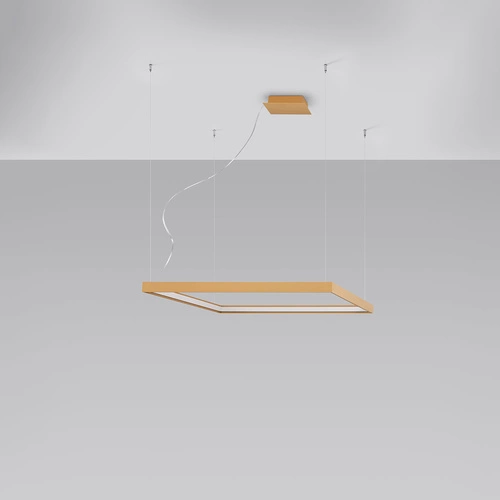 Żyrandol LED Nelya M złoty nowoczesny do salonu i nad stół industrialny 80 cm