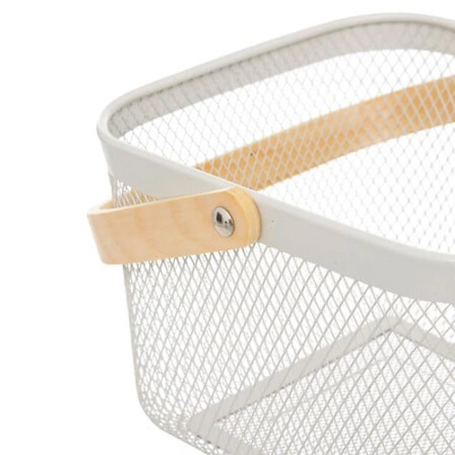 Kosz Mayaj kwadratowy metalowy beżowy/biały