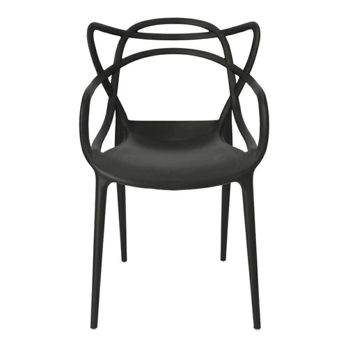 Krzesło Lexi czarne inspirowane Master chair nowoczesne do jadalni z tworzywa sztaplowane