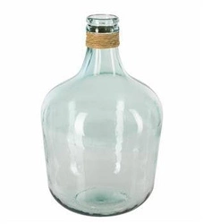 Atmosphera wysoki szklany wazon boho z rafią na kwiaty do salonu 42 cm