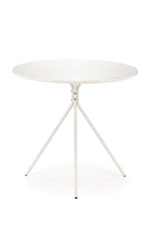 Stół okrągły biały Difo 80 cm do jadalni nowoczesny na 4 nogach Intesi