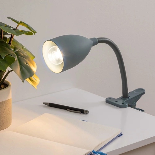 Lampka biurkowa Sily Atmosphera zielona z klipsem i regulacją – nowoczesna lampa na biurko