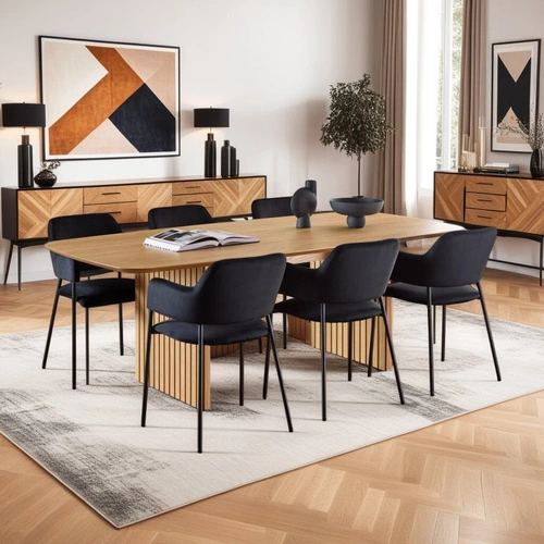 Zestaw 2 krzeseł Lima welurowych z podłokietnikami czarne