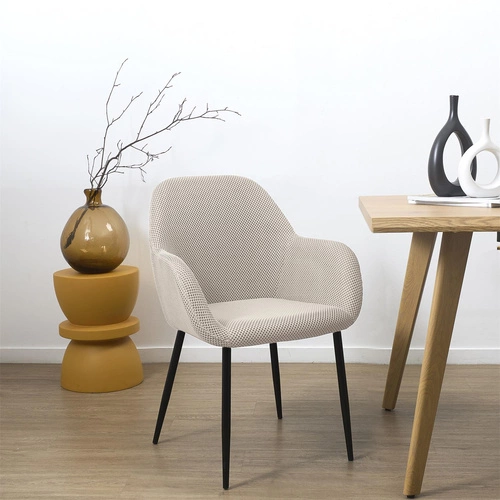 Krzesło tapicerowane Lavia szare Intesi do jadalni i salonu nowoczesne z podłokietnikami