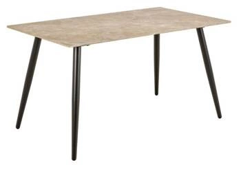 Stół do jadalni Wicklow 140x80 nowoczesny beżowy ceramika na czarnych nogach Actona