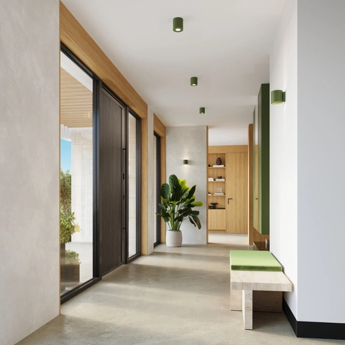 Kinkiet ścienny ORBIS betonowy zielony oliwkowy nowoczesny do salonu i kuchni