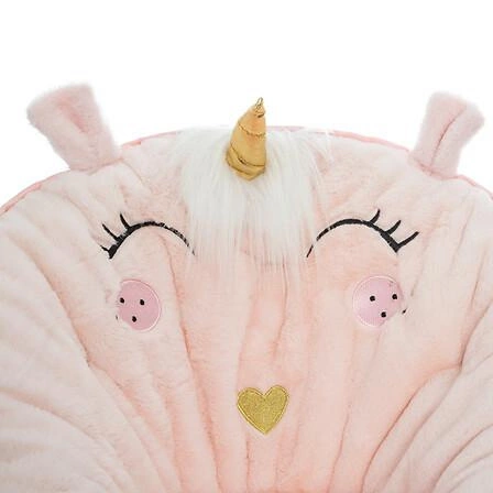 Krzesło dziecięce Atmosphera Jednorożec składane różowe tapicerowane do pokoju dziecka