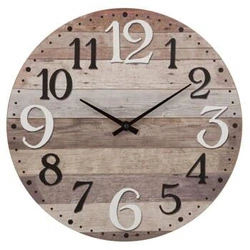 Zegar Alex 38cm vintage brązowy