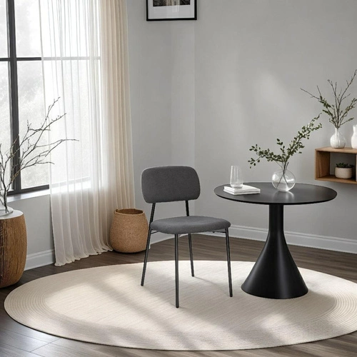 Zestaw 4 krzeseł Esther szare ciemne