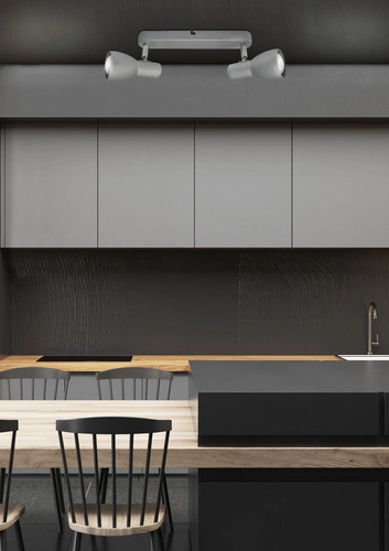 Lampa sufitowa Picardo listwa 2x40W E14 szaro srebrny