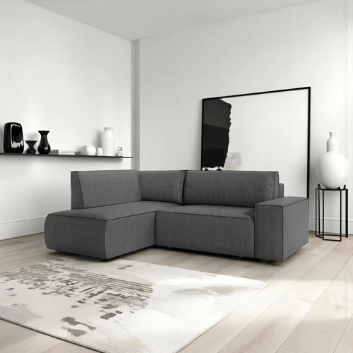 Narożnik Molde L lewy sztruks szary       ciemny Poso 60