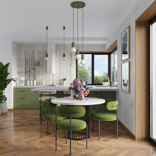 Lampa wisząca loftowa ESTRIA 1 beżowa zielona oliwka do kuchni nad stół