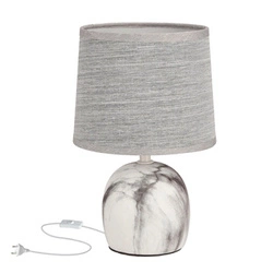 Lampa stołowa Adelina lampa gabinetowa marmur+szary 1x40W E14 abażur szary od dina