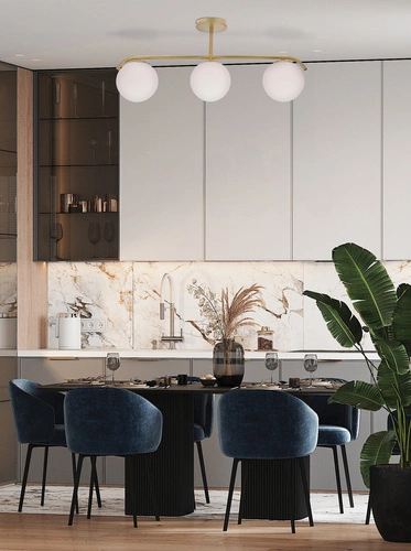 Lampa wisząca AMADEO nowoczesna biała szklana 3-punktowa do salonu i jadalni