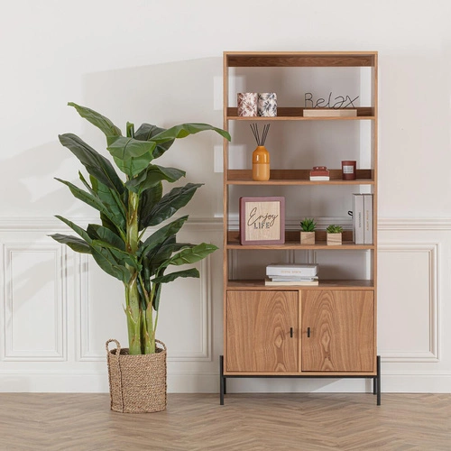 Simon nowoczesny regał na książki do salonu i sypialni holenderski fornir jesionowy Atmosphera