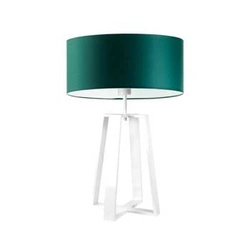 Lampka THOR abażur zieleń butelkowa stelaż biały
