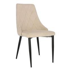 Krzesło tapicerowane Loretta velvet beżowe do jadalni i salonu nowoczesne na czarnych nogach Intesi