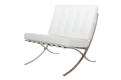 Fotel wypoczynkowy BA1 skóra naturalna z podnóżkiem inspirowany Barcelona do salonu