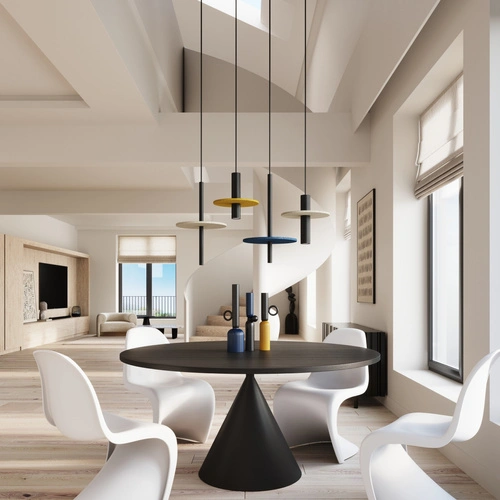 Lampa wisząca PELTA 1 nowoczesna czarna żółta do salonu kuchni nad stół 30 cm