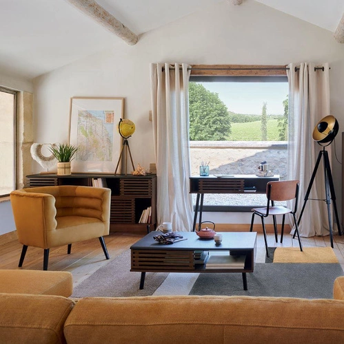 Komoda Asmar wysoka brązowa nowoczesna z półkami na nóżkach do salonu i sypialni 100 cm