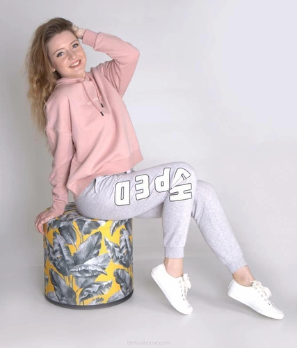 Pufa ogrodowa okrągła Banana Intesi wodoodporna do ogrodu i na balkon żółta 40 cm