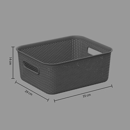 Kosz do przechowywania Grochy 11l szary ciemny z uchwytami 5five simply smart