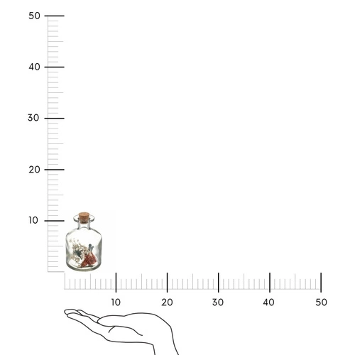 Butelka z suszonymi kwiatami 8x11 cm różowy kwiat