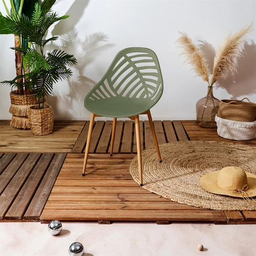 Krzesło do jadalni z tworzywa Alameda Intesi oliwkowe nowoczesne z oparciem do kuchni